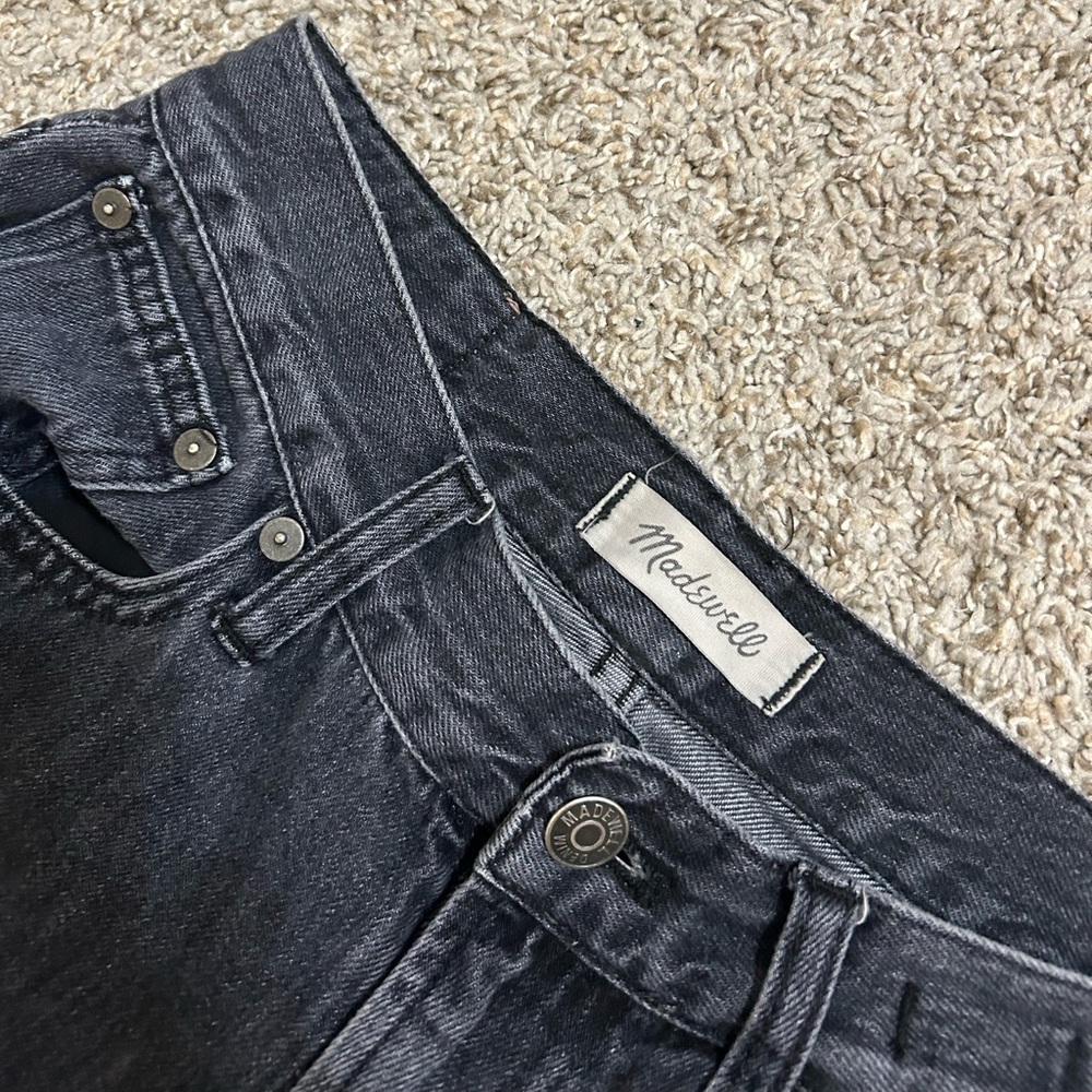 Madewell The Perfect Summer Black Washed Denim Jeans 100% Cotton Women's Size 26 - Picture 3 of 10